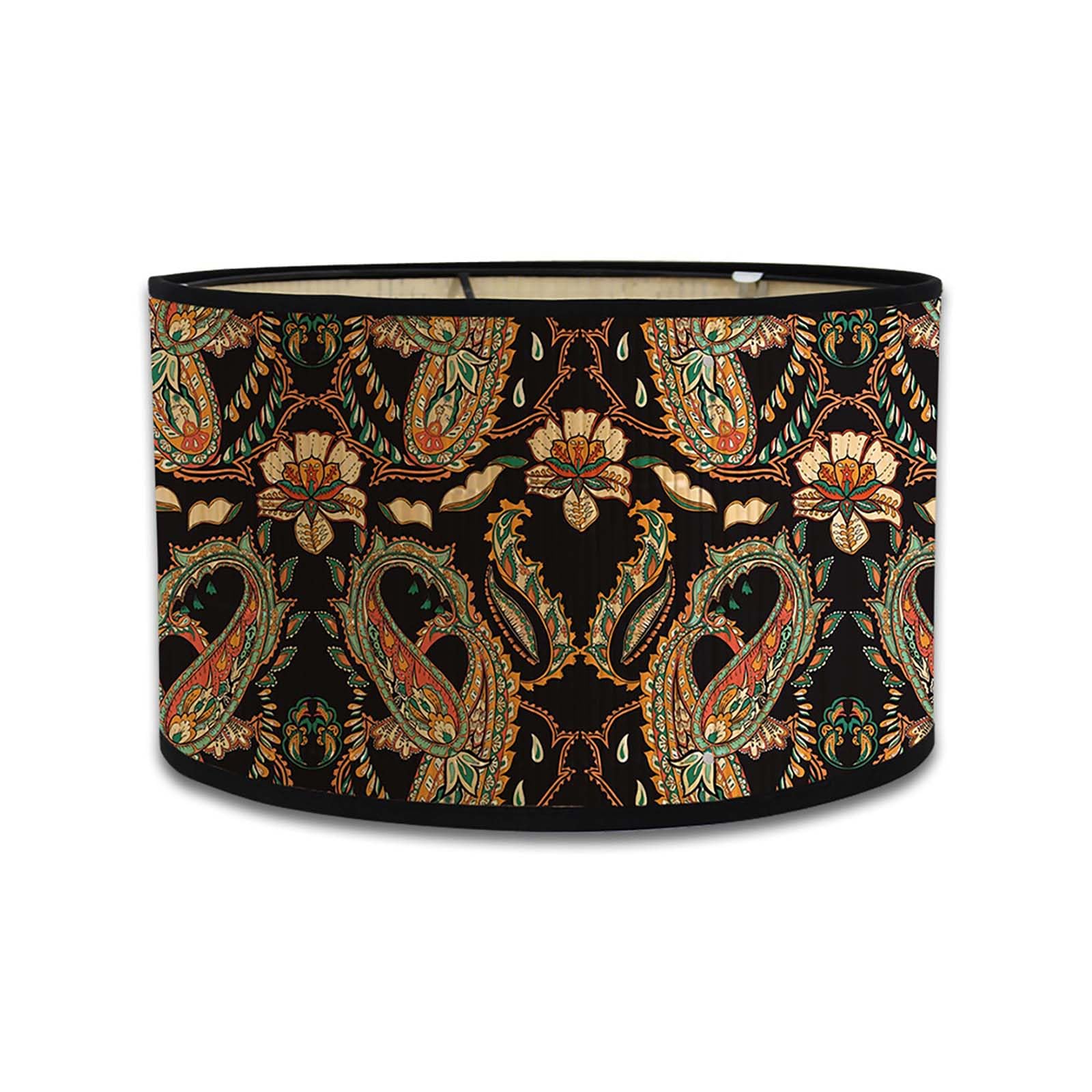 Retro Bamboo lampshade, Round Drum Shaped lampshade for Tables or Chandeliers, Suitable for Simple Ceiling Chandeliers (Style 14)