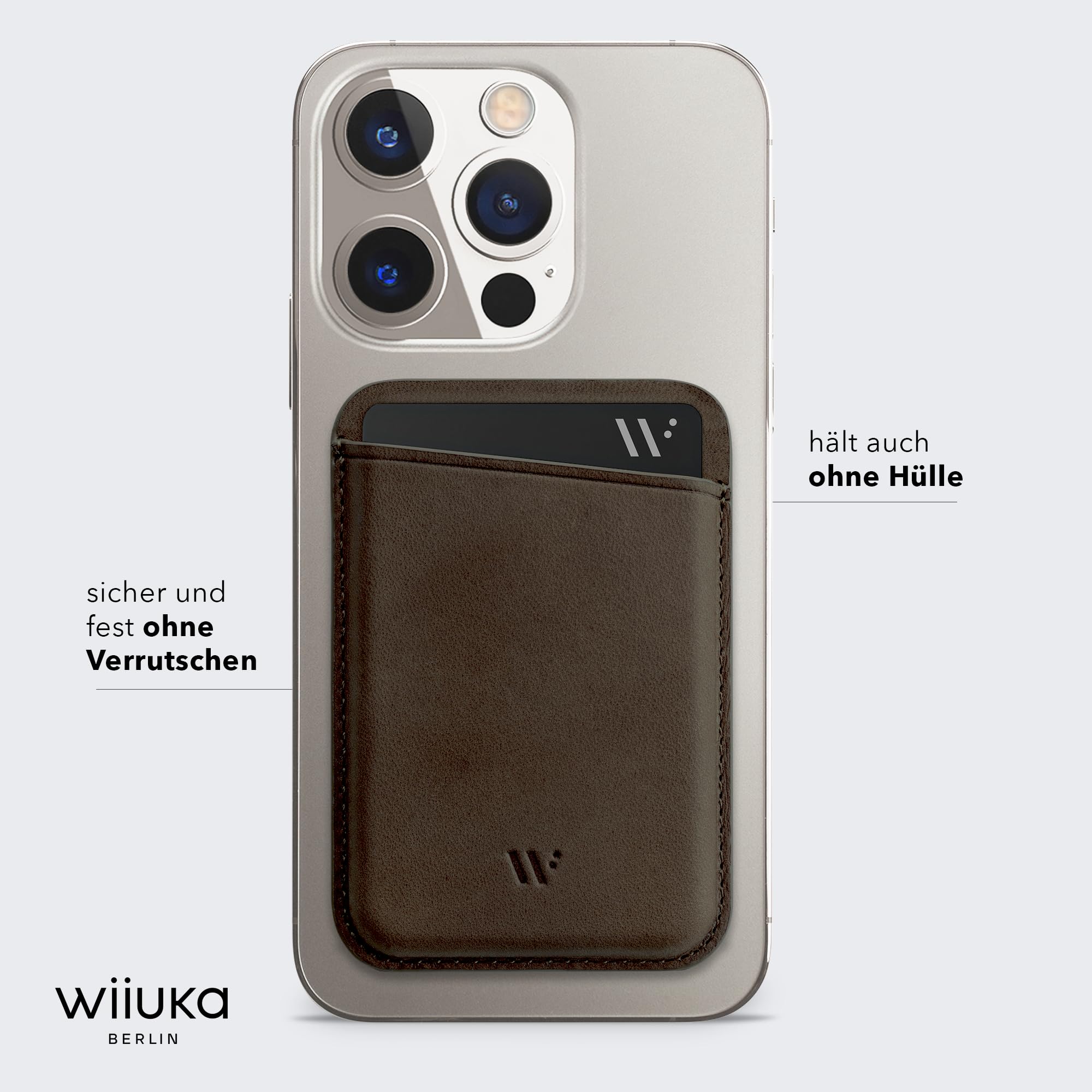 WIIUKA Portafoglio magnetico in pelle compatibile con MagSafe, custodia per iPhone 17/16/15/14/13 serie, porta carte di credito, marrone vintage