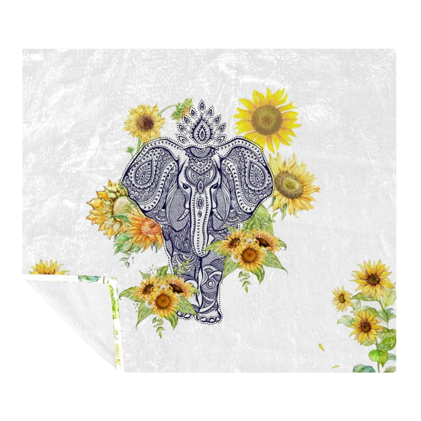 Couverture polaire légère anti-peluche plaid microfibre fin éléphant