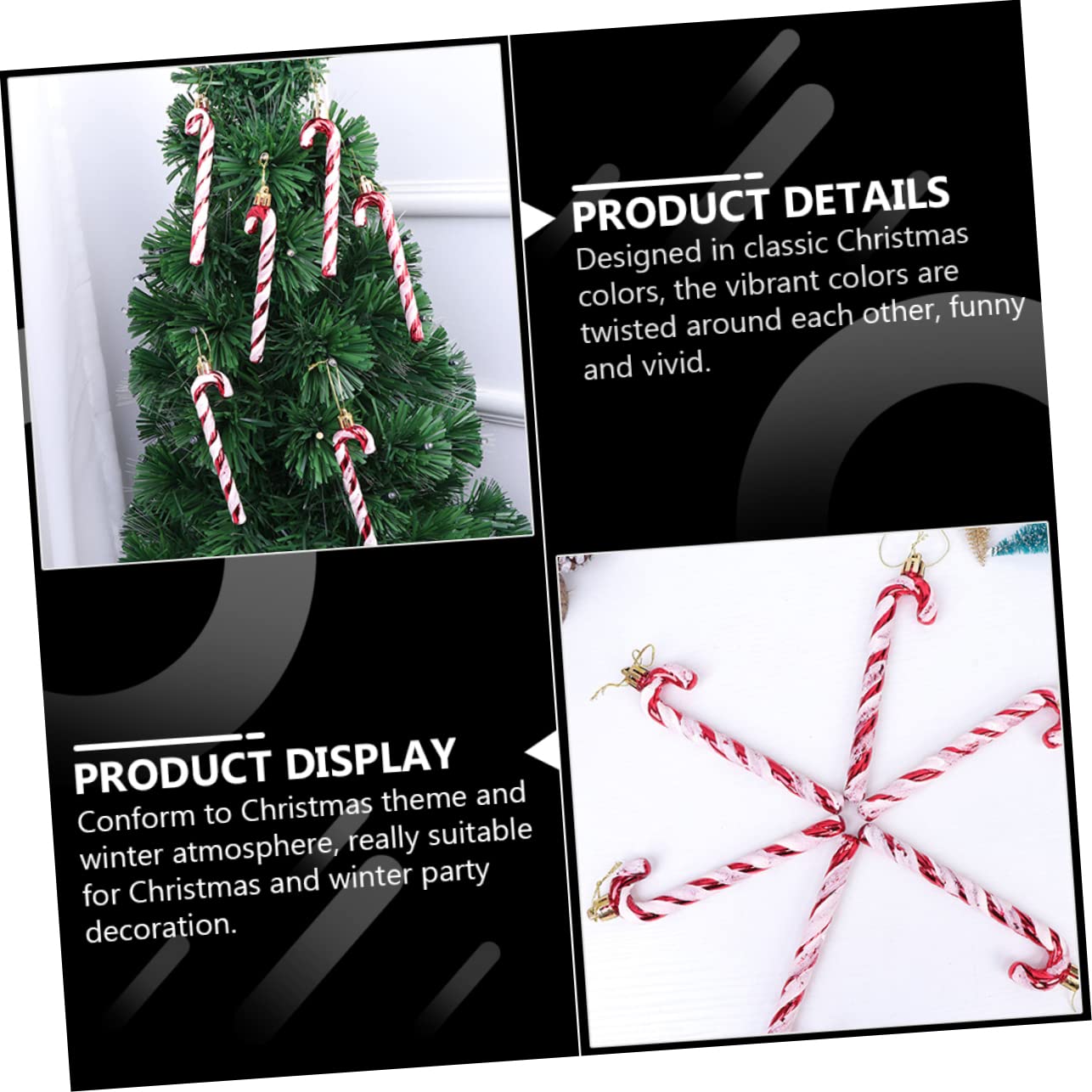 ABOOFAN 5sets Entzückende Weihnachten Baum Krücke Ornamente Festliche Hängende Weihnachten Kugeln Dekoration 6 Stücke * 5