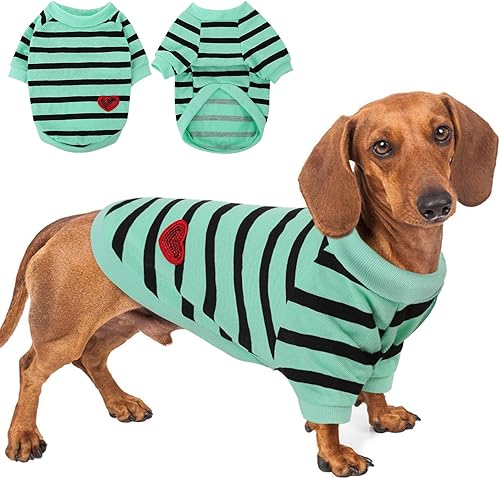 Miniatura 48 de Camiseta a rayas para perros y gatos, chaleco de algodón para primavera, verano, para mascotas, adecuada para mascotas pequeñas y medianas