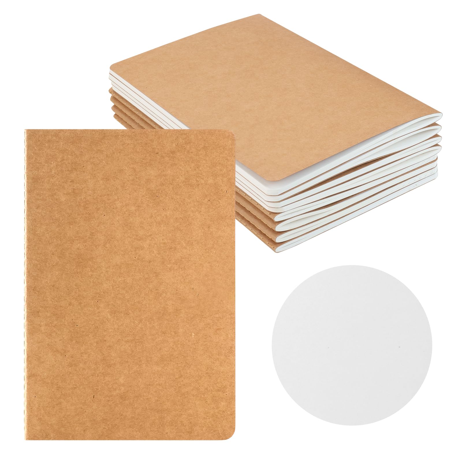 HOMEMARS Notatnik A5, pusty papier, 100 GSM, gruby papier, 14 x 21 cm, 8 sztuk, 60 stron dziennika dla studentów, do pisania, podróży i biznesu, okładka z kartonu, pamiętnik memo i zeszyt tematyczny