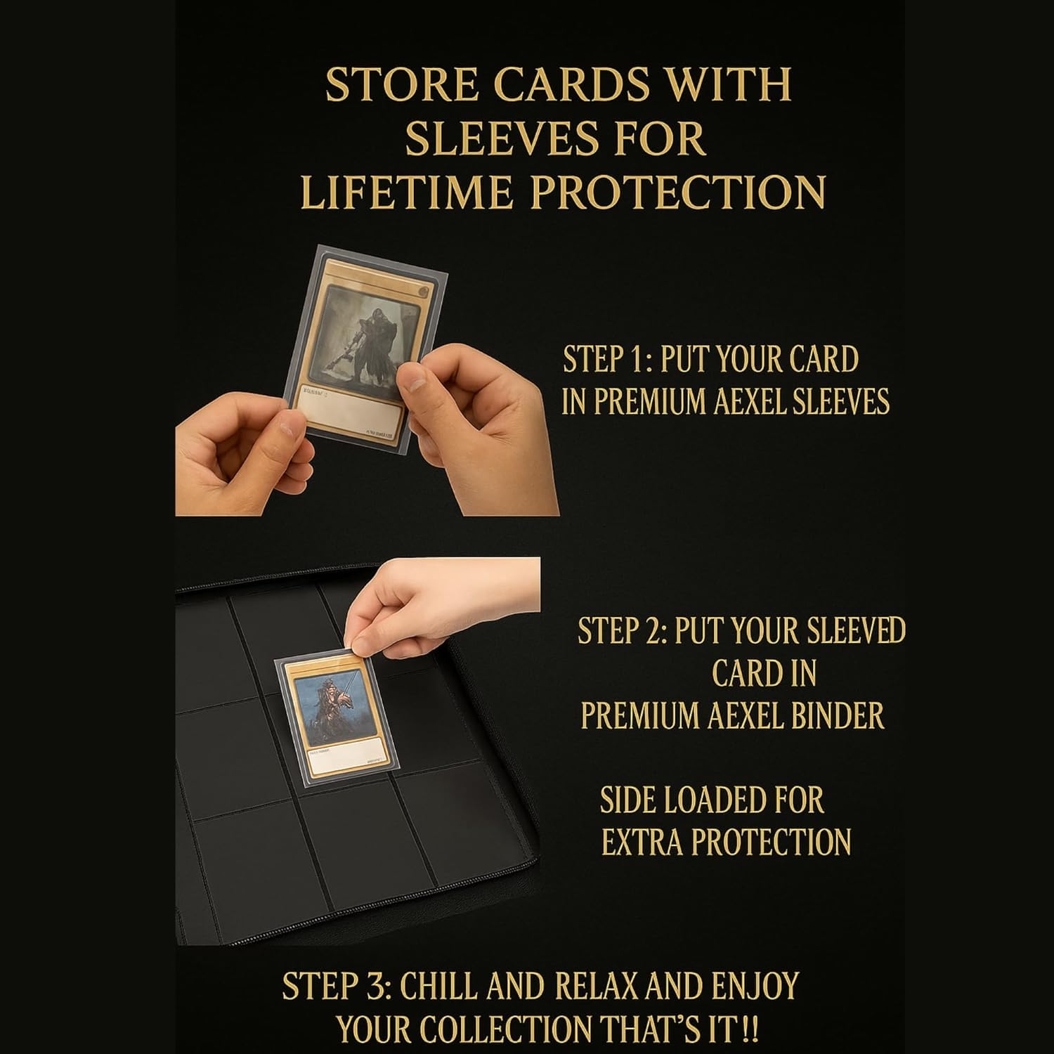 Aexel Premium Trading Card Zipper Binder 360 Card Capacity 9