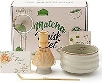 Vista 1 de Juego de 5 batidores de matcha para principiantes, cuenco de cerámica y batidor de bambú, accesorios japoneses de matcha, kit tradicional