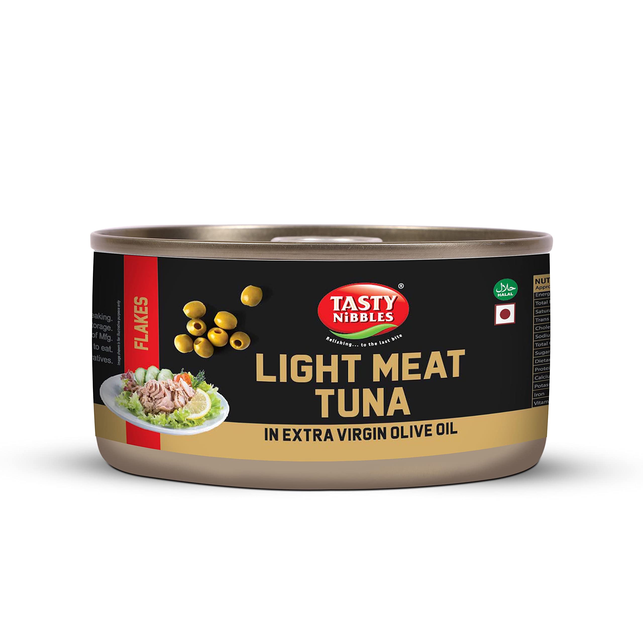 Tasty Nibbles Light Meat Canned Tuna Flakes in Extra Virgin Olive Oil 185g