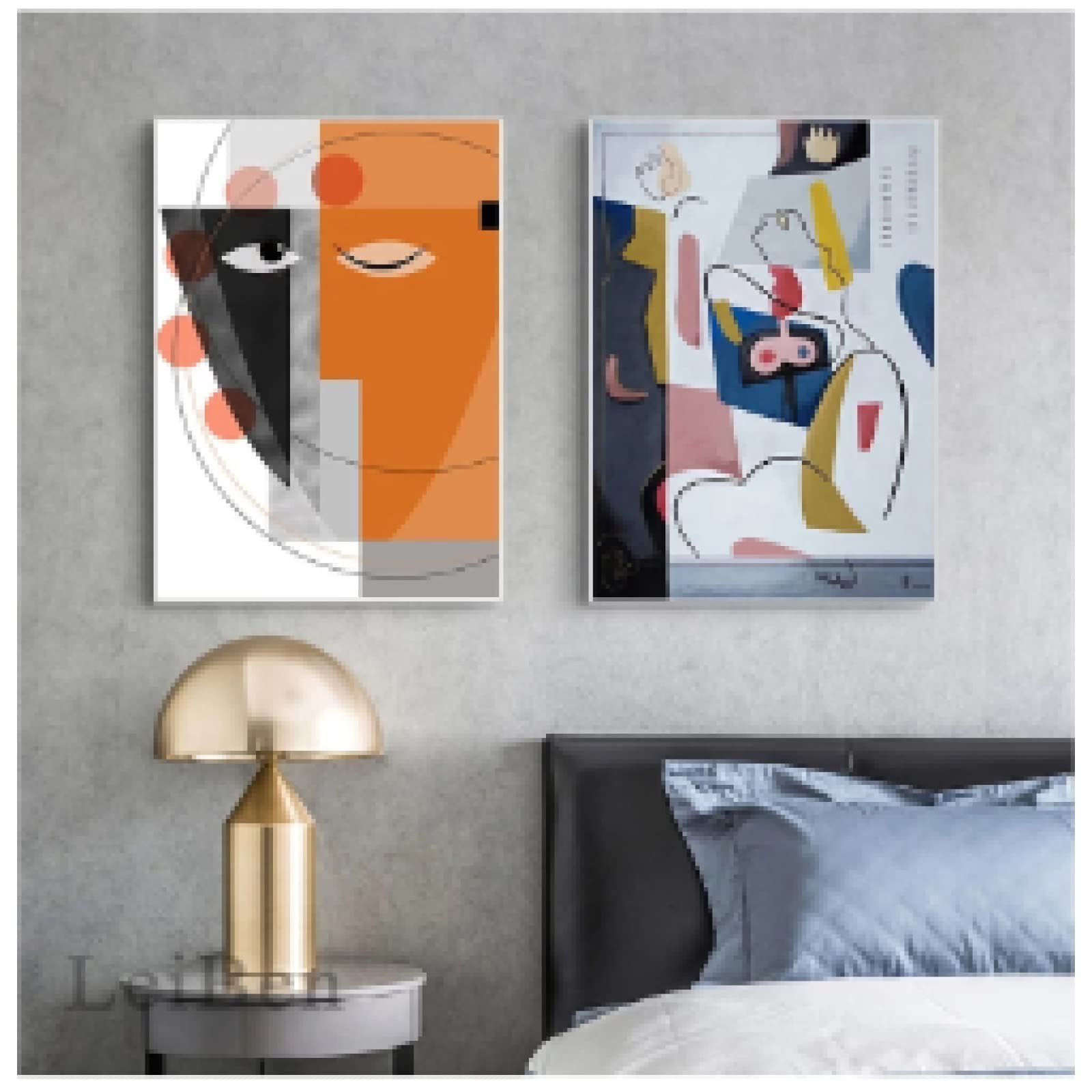 Unique Affiche Décor Oeuvre Toile Lignes Noires Premium - 8
