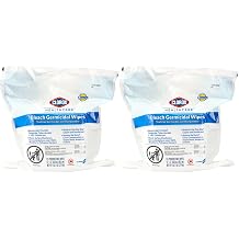 Clorox Healthcare Bleach Germicidal Wipes, 12" x 12", Refill for Bucket, 110 Count Pouch, Pack of 2 Package May Vary