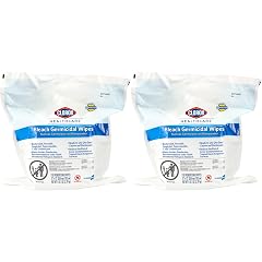 Clorox Healthcare Bleach Germicidal Wipes 12 x 12 Refill for Bucket 110 Count Pouch Pack of 2 Package