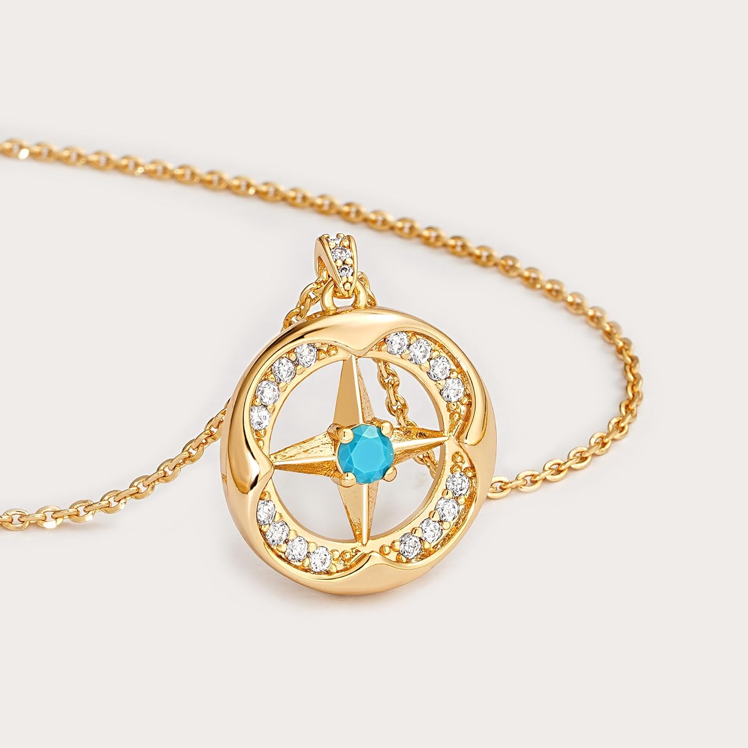 Fettero Dainty Gold Necklace for Women, 14K Gold Plated Pendant Necklace Cubic Zirconia Charm Necklaces for Women Jewelry Gift - Image 4