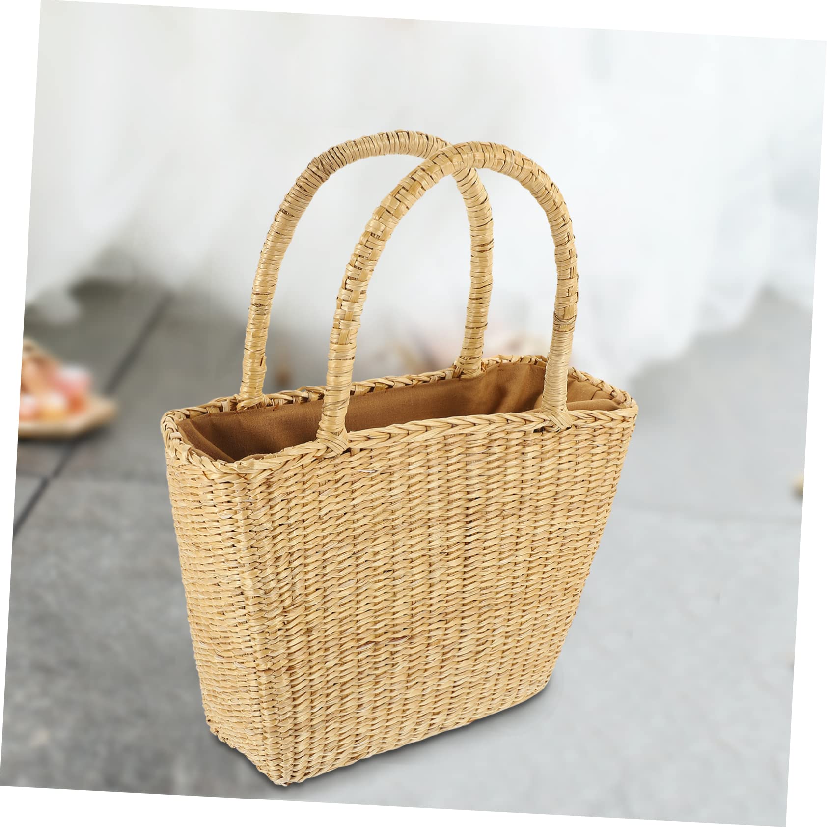 SOIMISS 2pièces Tissé Pour Plage Cabas Artisanal Élégant Pour Shopping Et Sorties Été à Main Pratique Et Léger Avec Poignées