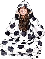 Vista 4 de Tirrinia Wearable Blanket Oversized Hoodie for Adults, Sherpa Soccer Blankets Sweatshirt Blanke, as Warm & Funny Gifts for Men Women Mom Dad
