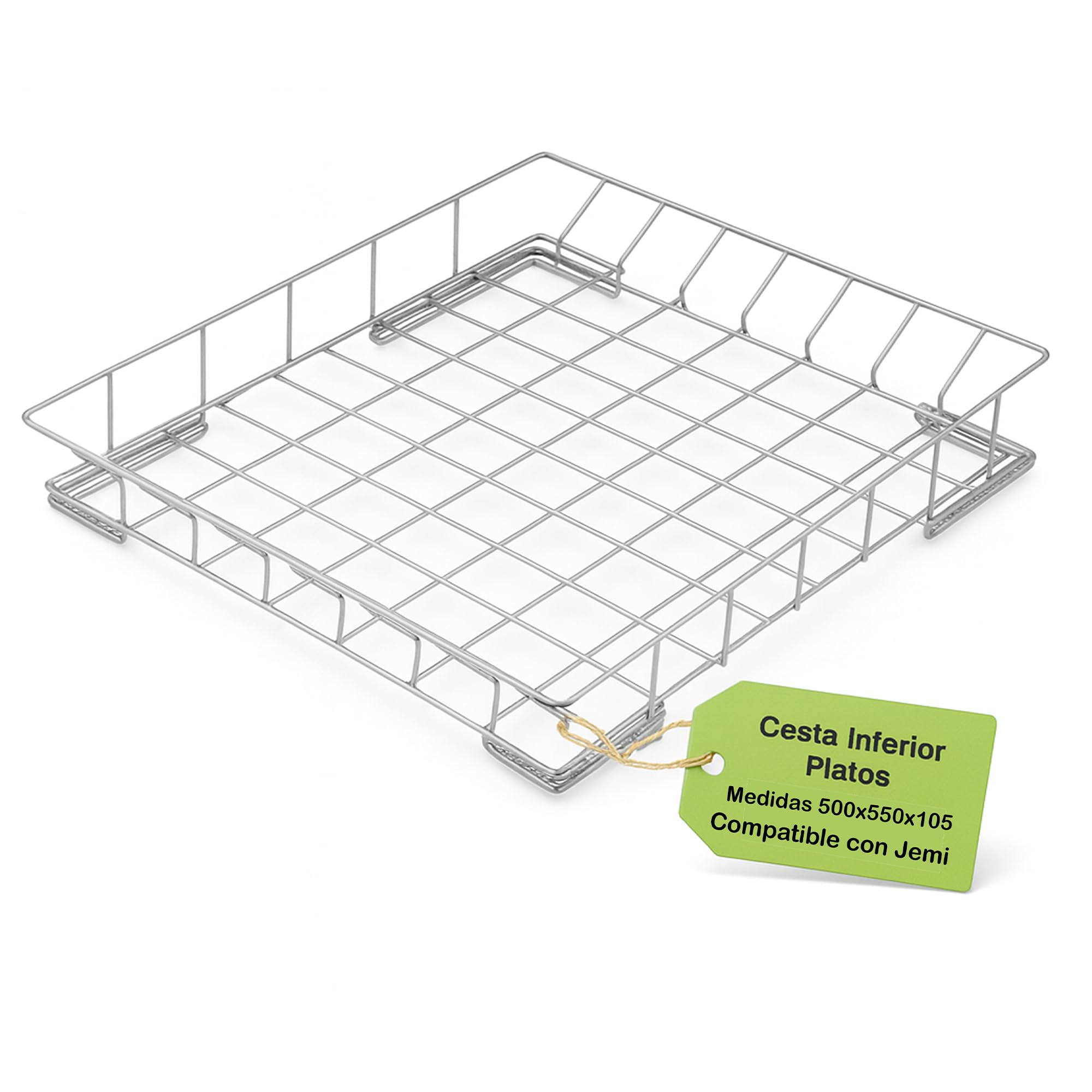 Cesta Platos Abierta 500x550x105 Metalica Lavavajillas Industrial 50x55 Compatible Con Jemi GS82 GS83 GS100 GS102 Repuesto 3502050 Cesto Platos Profesional Hosteleria y Bares