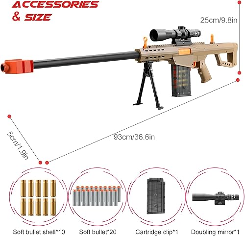 Miniatura 2 de Bsyzyani Pistola de juguete de bala suave, pistola de pellets de espuma de dardos, escopeta de expulsión de conchas, regalos geniales para niños de