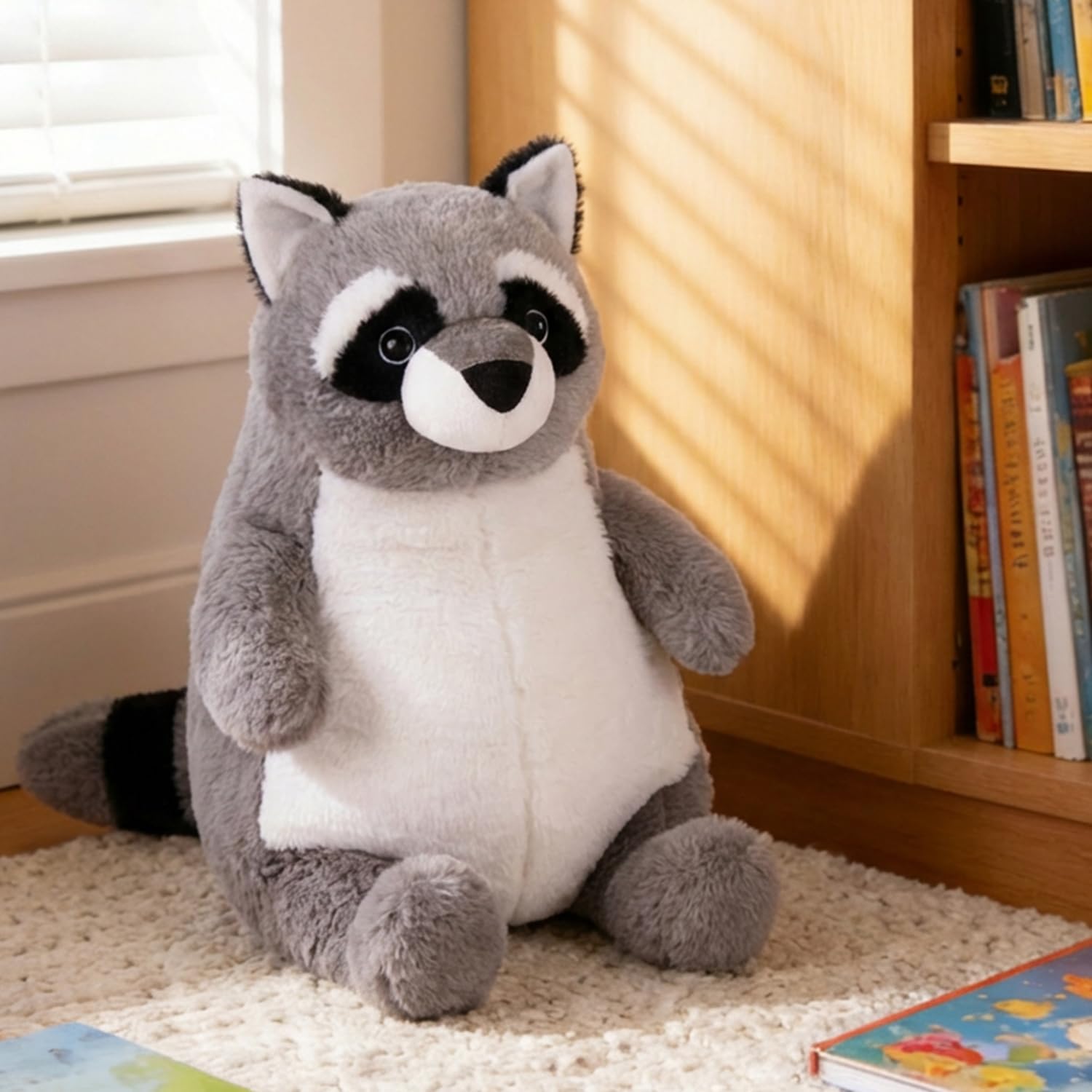ARELUX Giant 22in Big Raccoon Plush Large Stuffed Animal Hugging Pillow: Soft Jumbo Sleeping Body Warm Fluffy Pillow Adorable Chubby Plushie Toy Gifts for Boys Girls - Amazon product rated Grade C