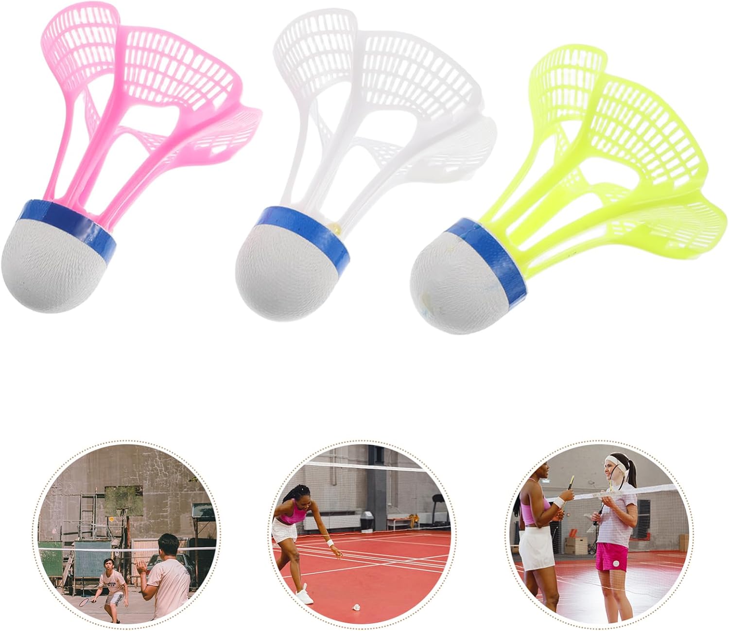 3pcs Endurance Badminton Rackets Nylon Shuttlecocks Birdie Replacement Training Skill Development