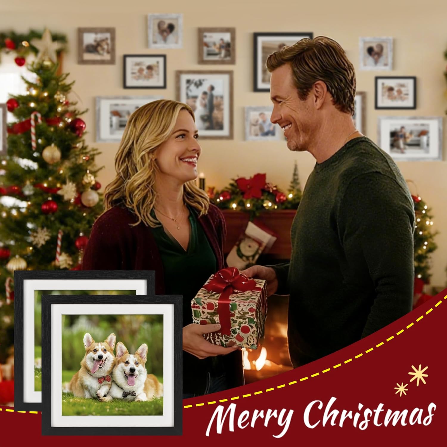 TOFOREVO 10x10 Square Picture Frames Set of 6 Black Wood Grain Photo Frame for Gallery Wall Mounting or Tabletop Display