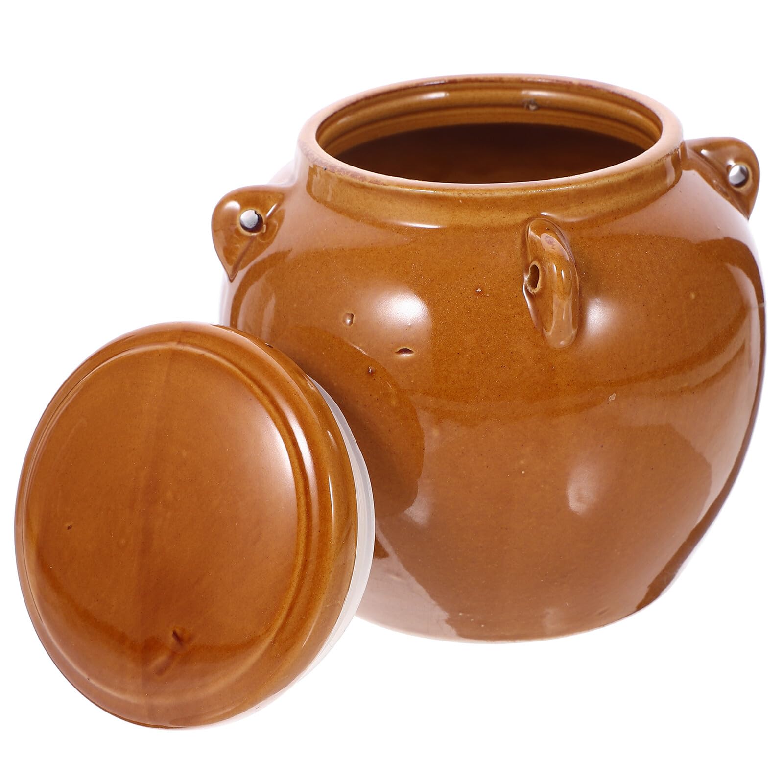 Retro Keramik Vorratsglas 800ml mit Dichtdeckel für Eingelegte Gurken und Marmeladen Braunes Dichtes Aufbewahrungsglas mit Glatter Oberfläche für Zuhause und Restaurant