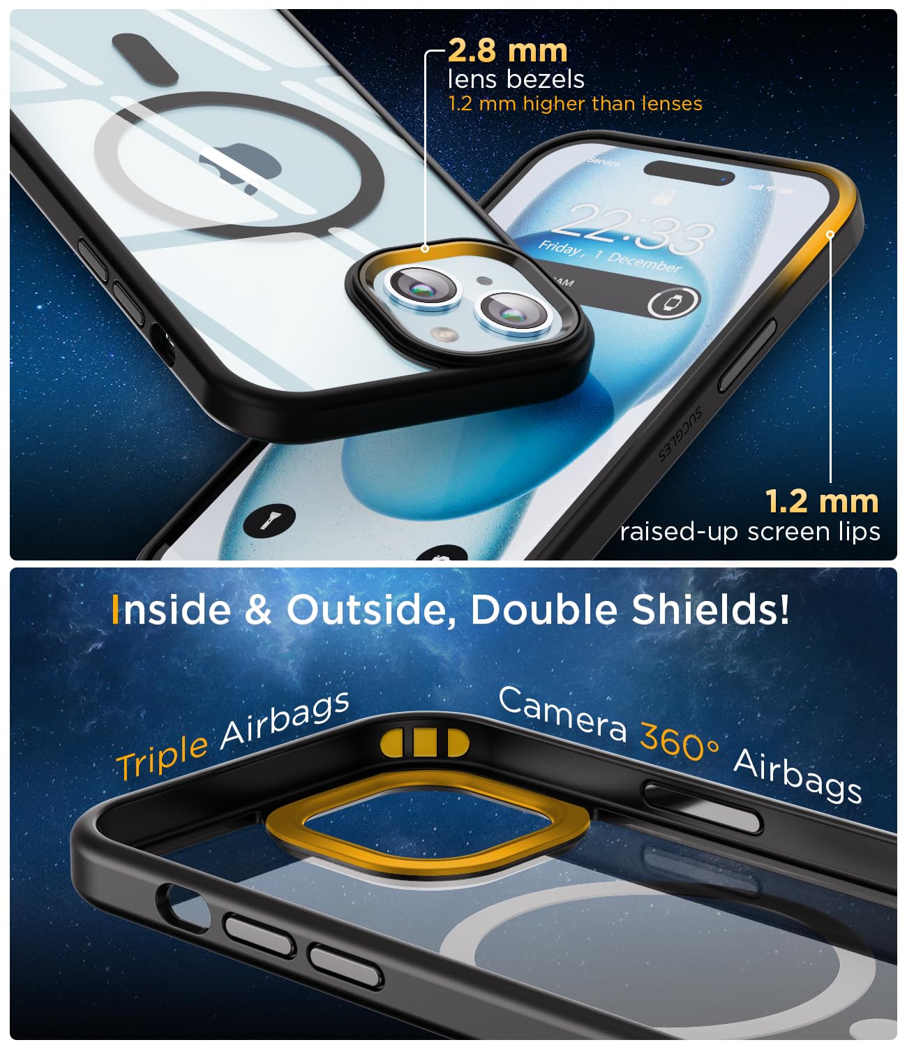 MASOPSK Magnetische Hülle Für IPhone 13/14 Mit Ständer – MagSafe-kompatibel, Kristallklar & Stoßfest