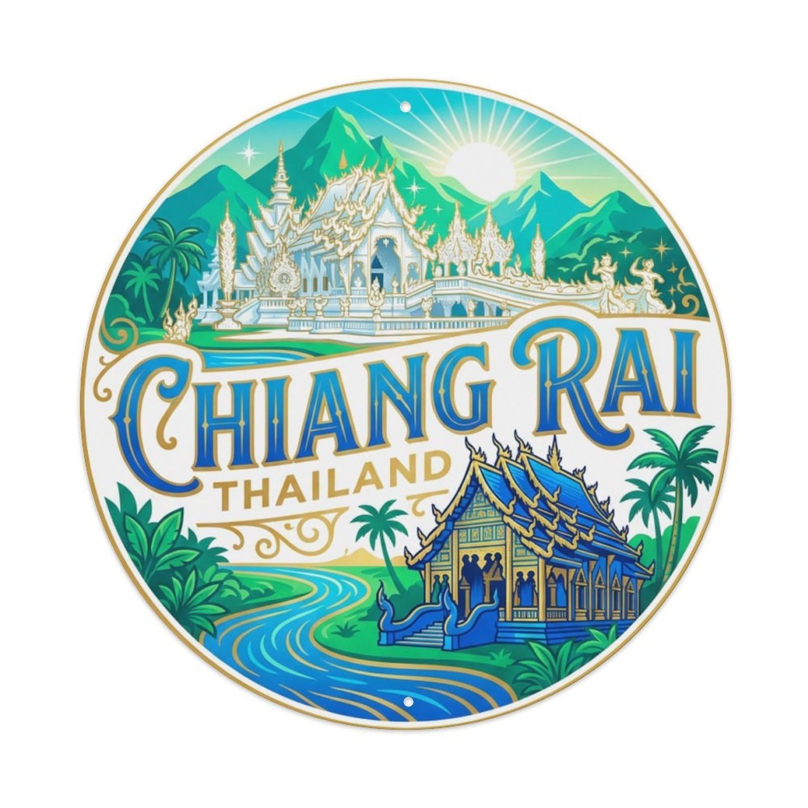 Galvaxio Style Vintage Travel Thailand Chiang Rai Metal Tin Sign