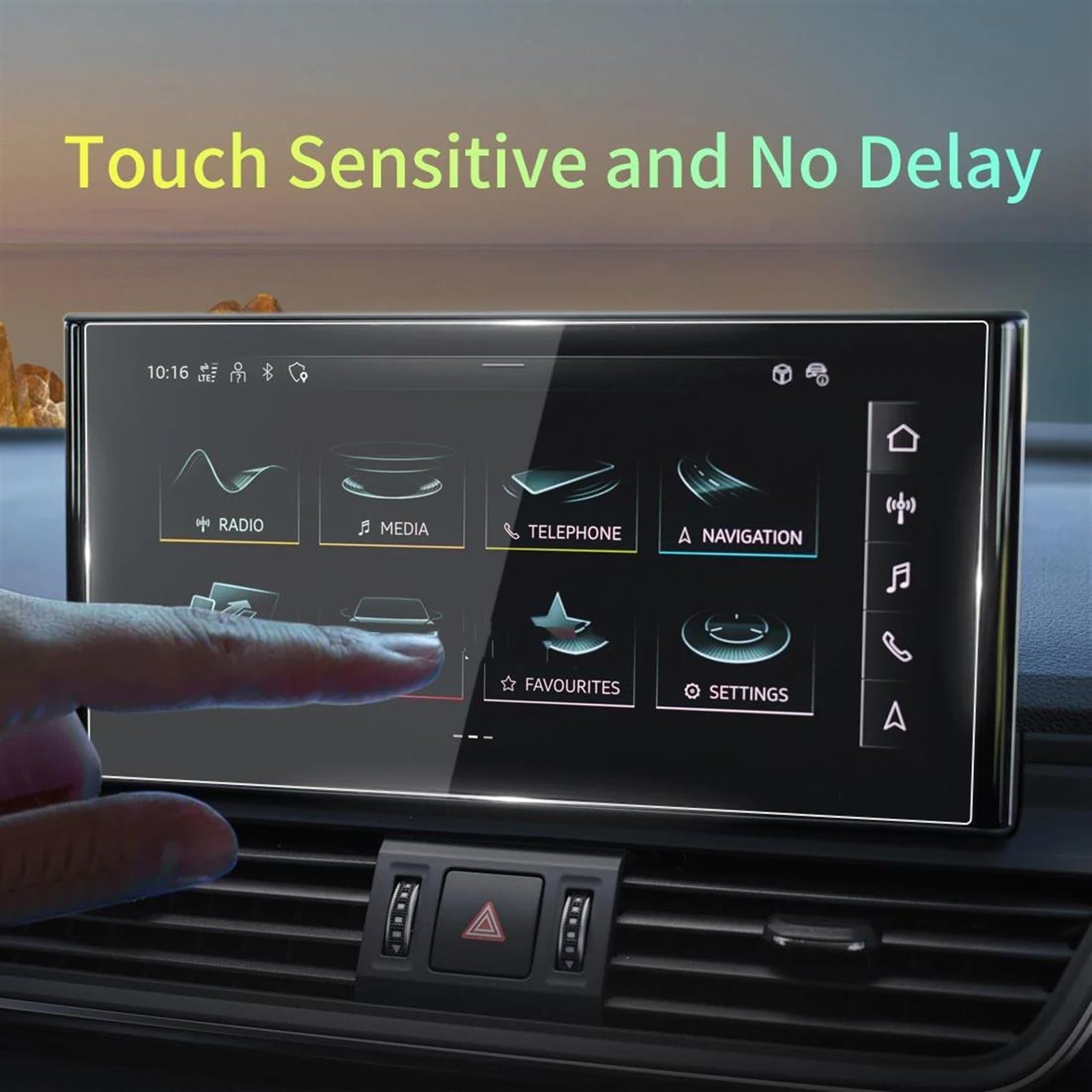 Naklejki ochronne ze szkła hartowanego Carplay do Q5 2023 (niebieski)