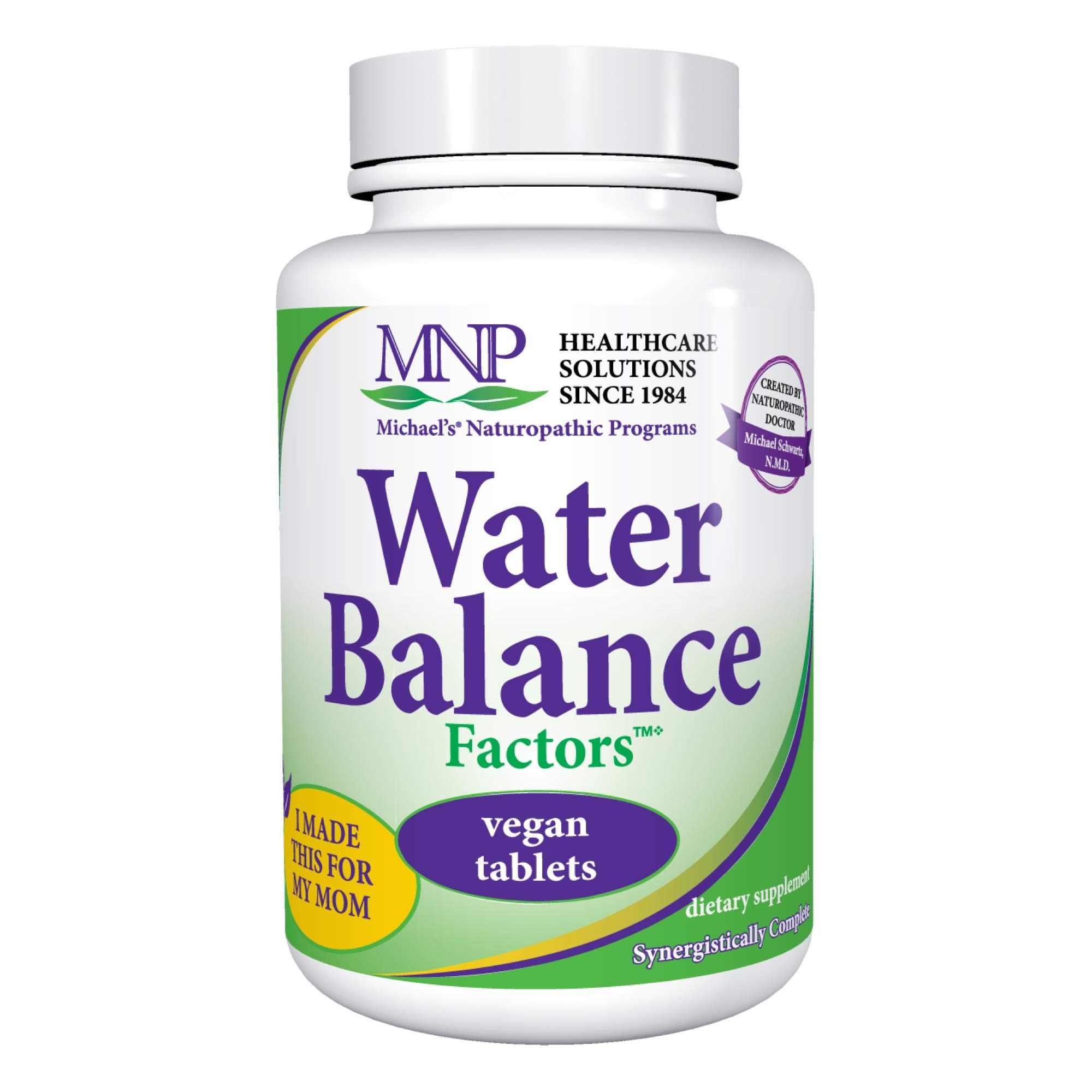 Naturopathic Programs Water Balance Factors, 60 Vegie Tabs, Fluid Balance Support Supplement, with Watermelon Seeds - 20 Servings