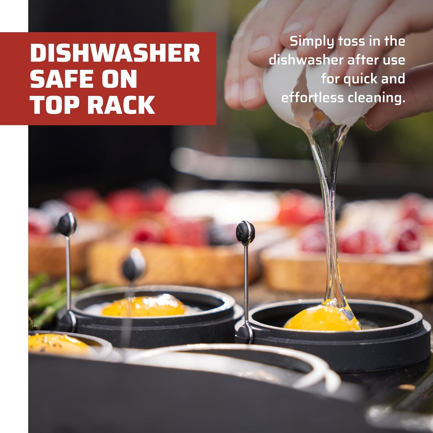 Camp Chef Breakfast Kit - Flat-Top Griddle Accessories Includes Pancake Batter Dispenser, Griddle Spatula & 4 Egg Rings