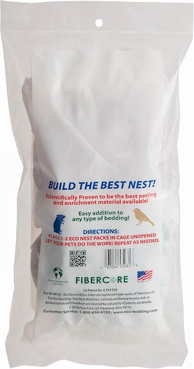 ECO BEDDING 99% Dust Free Paper Bedding for Small Pets and Birds, Eco-Nest Pack