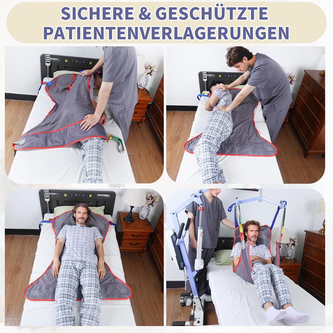 EZ Assistive Correa universal para pacientes de cuerpo completo, para posicionamiento de cama y asistencia al baño, correa de transferencia para personas mayores, bariátricos, discapacitados,