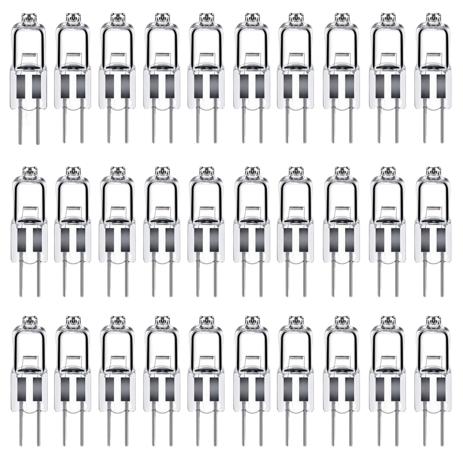 LISOCLU G4 Halogen Lamps 6v 12v 24v 110v 220v 5w 10w 20w 28w 35w 40w 50w Warm White 3000k Dimmable g4 Halogen Lamps Kitchen Living Room Bedroom (12V-50W/30PCS)