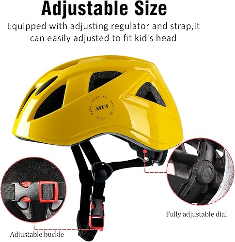 Miniatura 5 de Casco de bicicleta para niños, 2 tallas ajustables para niños, niñas y jóvenes de 3 a 5 y de 8 a 14 años, ventilación y multideporte para bicicleta,