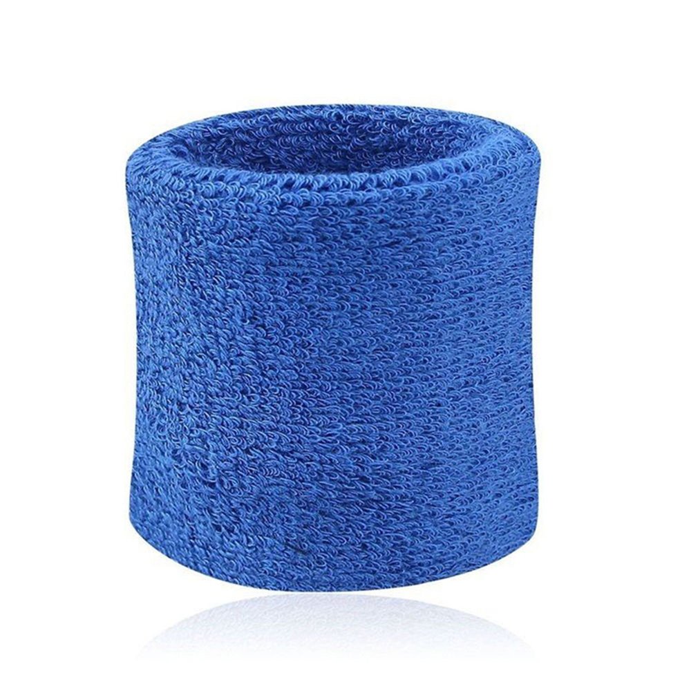 Greenlans 2Pcs Cotton Wristbands Wrist Band Bands Sweatbands Sweat Band for Sport Tennis Blue