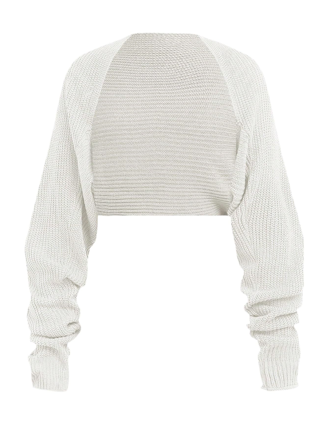 SweatyRocks Dziewczęcy sweter z dzianiny z długim rękawem, kurtka z luźną kurtką rekreacyjną, kardigan, krótki sweter, jesienny strój
