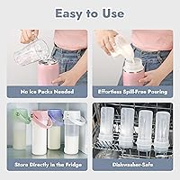 Vista 5 de HEYTRIP Portable Breastmilk Cooler - 20oz Stainless Steel Milk Chiller Bottle for Travel & Work Reusable Breastmilk Storage Container, 36+ Hour