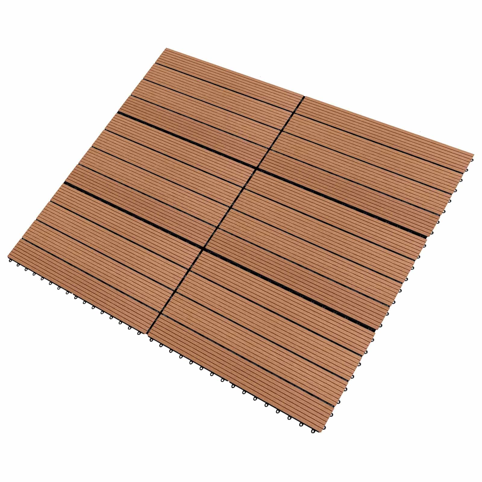 vidaXL Tile de Decking 6 uds. Marrón 60 x 30 cm WPC