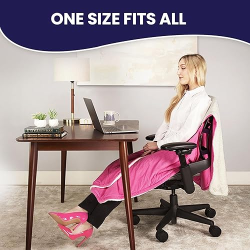 Miniatura 4 de La manta original para silla de oficina de SnuggleBack acogedora y cómoda funda para silla de escritorio de oficina se fija para un calor cómodo y