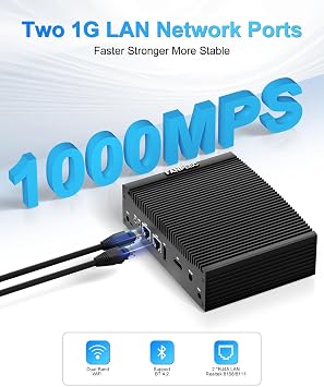 FANPEEC Fanless Mini PC Industrial Core i5-8350U(max 3.6 GHz) 16GB DDR4 RAM 256GB M.2 SSD Industrial PC 2xHDMI, Fanless Computer Win 11 Pro/Linux, 2xRS232 COM, WiFi5, BT4.2, 8xUSB, Power On Auto