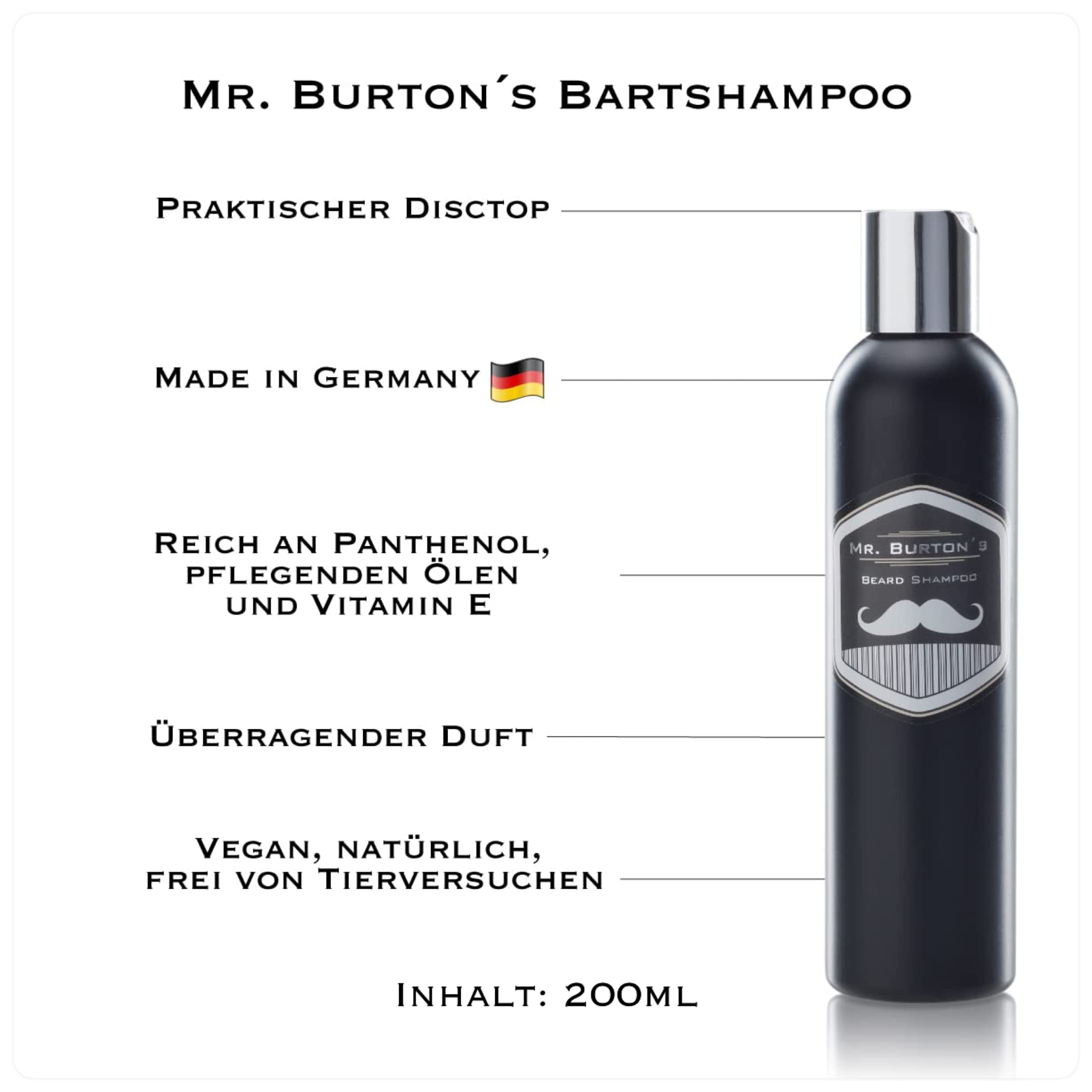 Bartpflege Set CLASSIC - 3 teilig von Mr. Burton´s. Inklusive Bartöl + Balsam + Bartshampoo