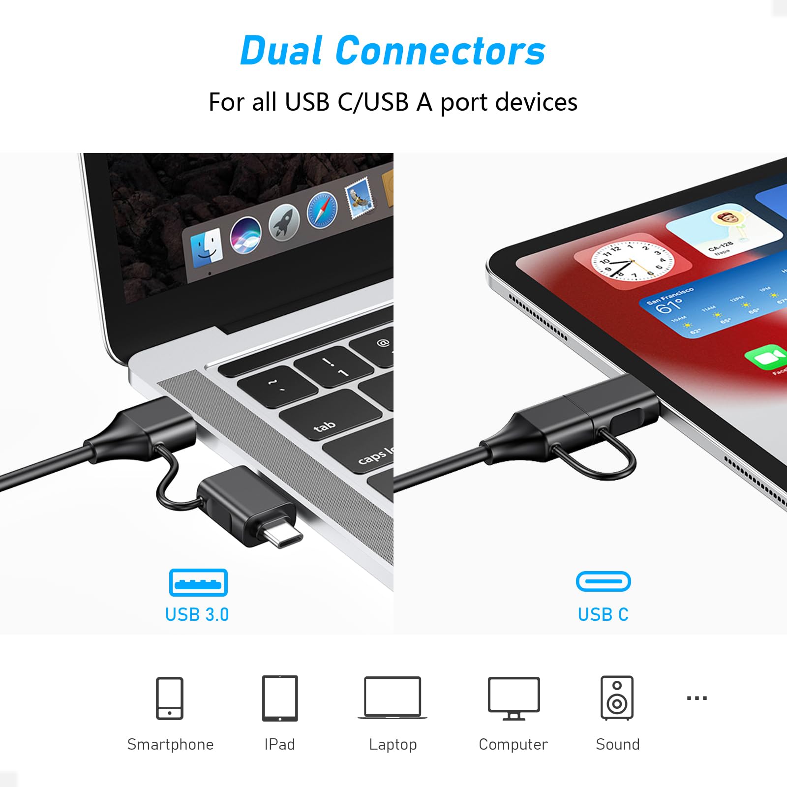 TypeC 4 In 1 Card Reader USB 3.0/-C To Micro SD TF CF MS Compact Flas Prof B1 K7U7 - Foto 3