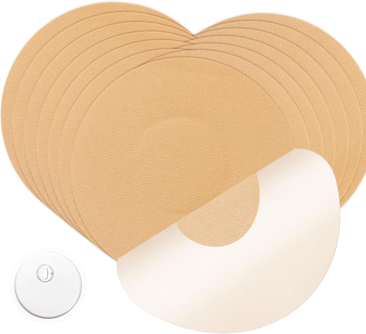 Freestyle Libre 3/Libre 3 Plus Sensor Covers, Waterproof Adhesive Patches for 10-14 Days, Non-Adhesive Center, Latex-Free, Breathable Cotton CGM Adhesive Patches Comfortable Fit(Tan)