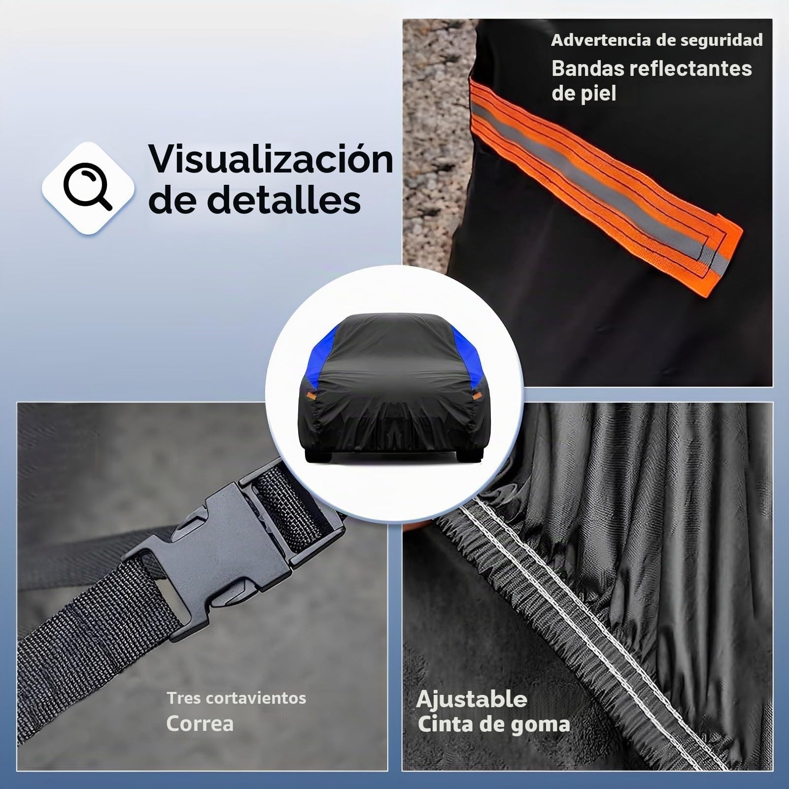 Funda Coche Exterior Gunhyi, Impermeable y Transpirable, Funda a Coche Resistente al Polvo Lluvia los Rasguños, Adecuada para SUV BMW X3, Volvo XC60, Stelvio, RAV4, GLA, Audi Q5 Etc. (460 a 485 cm) YL