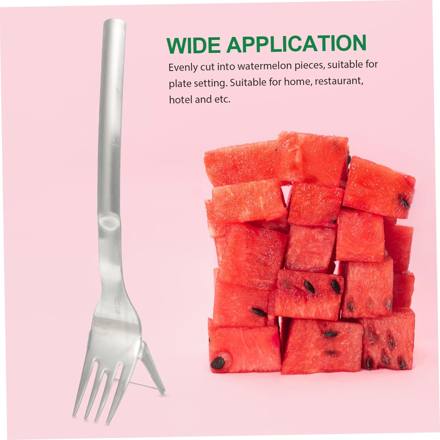 3pcs Stainless Steel Watermelon Fork Slicers Effortless Melon Cutting Tools for Cubes for Home Restaurant and Parties