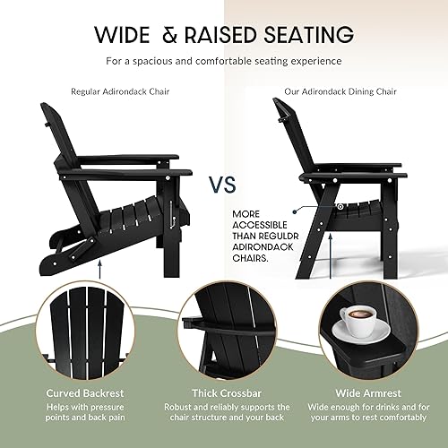 Vista 105 de WestinTrends Malibu Malibu Patio al aire libre HDPE plástico Adirondack silla comedor teca
