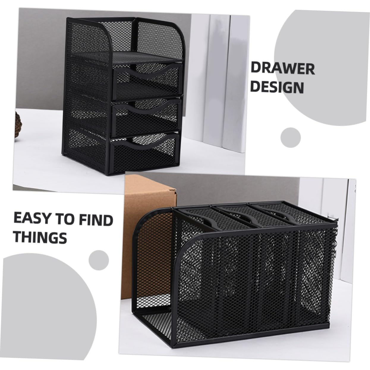 NUOBESTY Biurkowy Organizer Warstwowym Systemem Szuflad Wytrzymały i Montażu Praktyczny Pojemnik Dokumenty Przybory Biurowe i Drobiazgi Do Uporządkowanego Miejsca