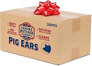 Pig Ears for Dogs, Always USA Made (30-Pack), All Natural, Sourced in USA Pig Ears, Digestible Pork Dog Chew Treat