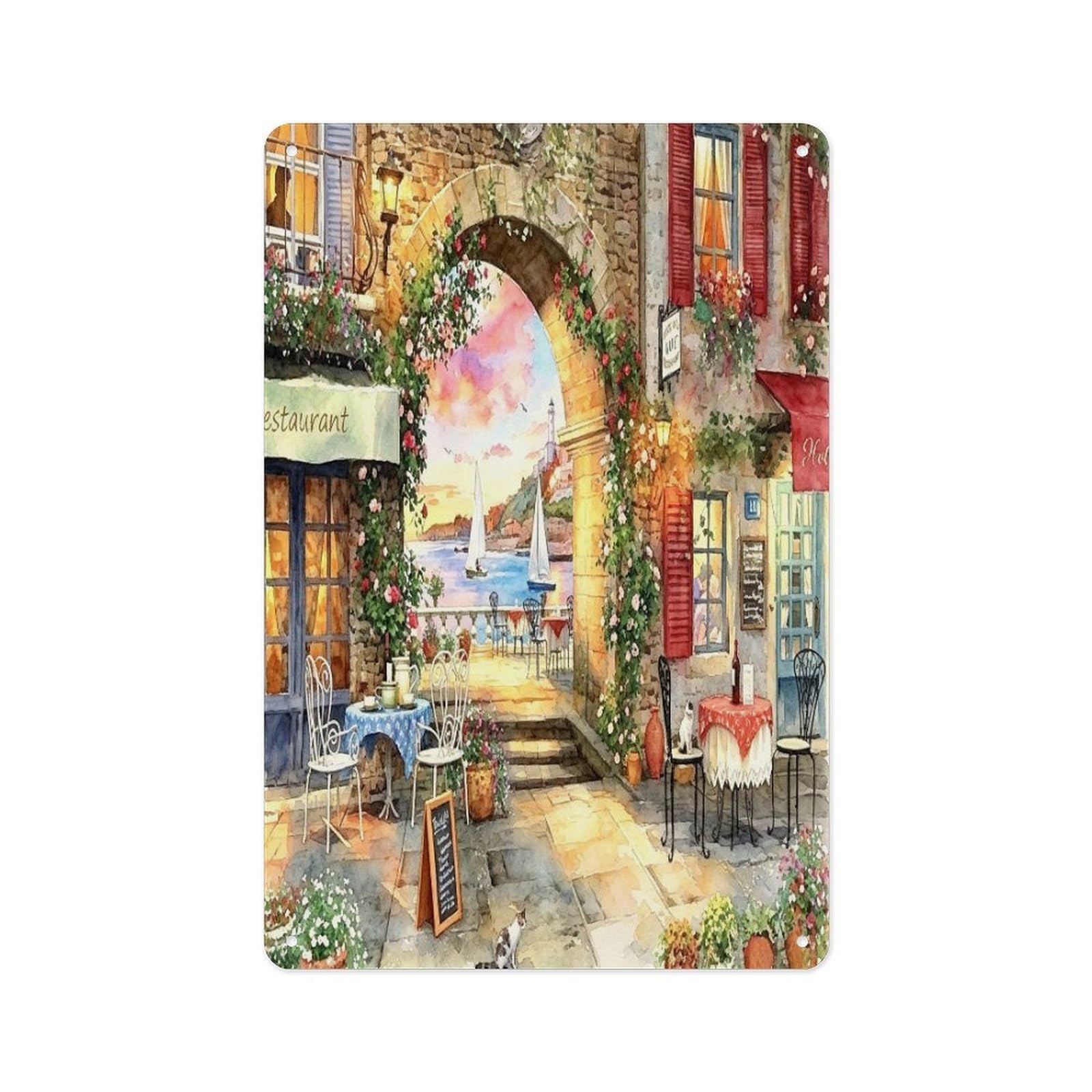 Fekiloot Style Coastal Architecture Wall Decor Metal Signs Tin Signs Poster