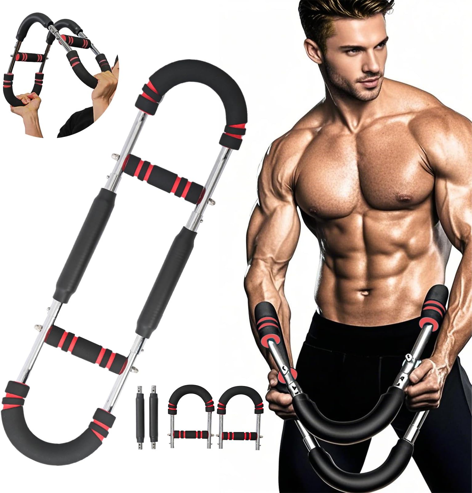 Twister Arm Trainer Arm Shoulder Chest Workout Equipment 45-90lb Adjustable Strength Trainer Chest Trainer for Men Portable Detachable Home Fitness Equipment