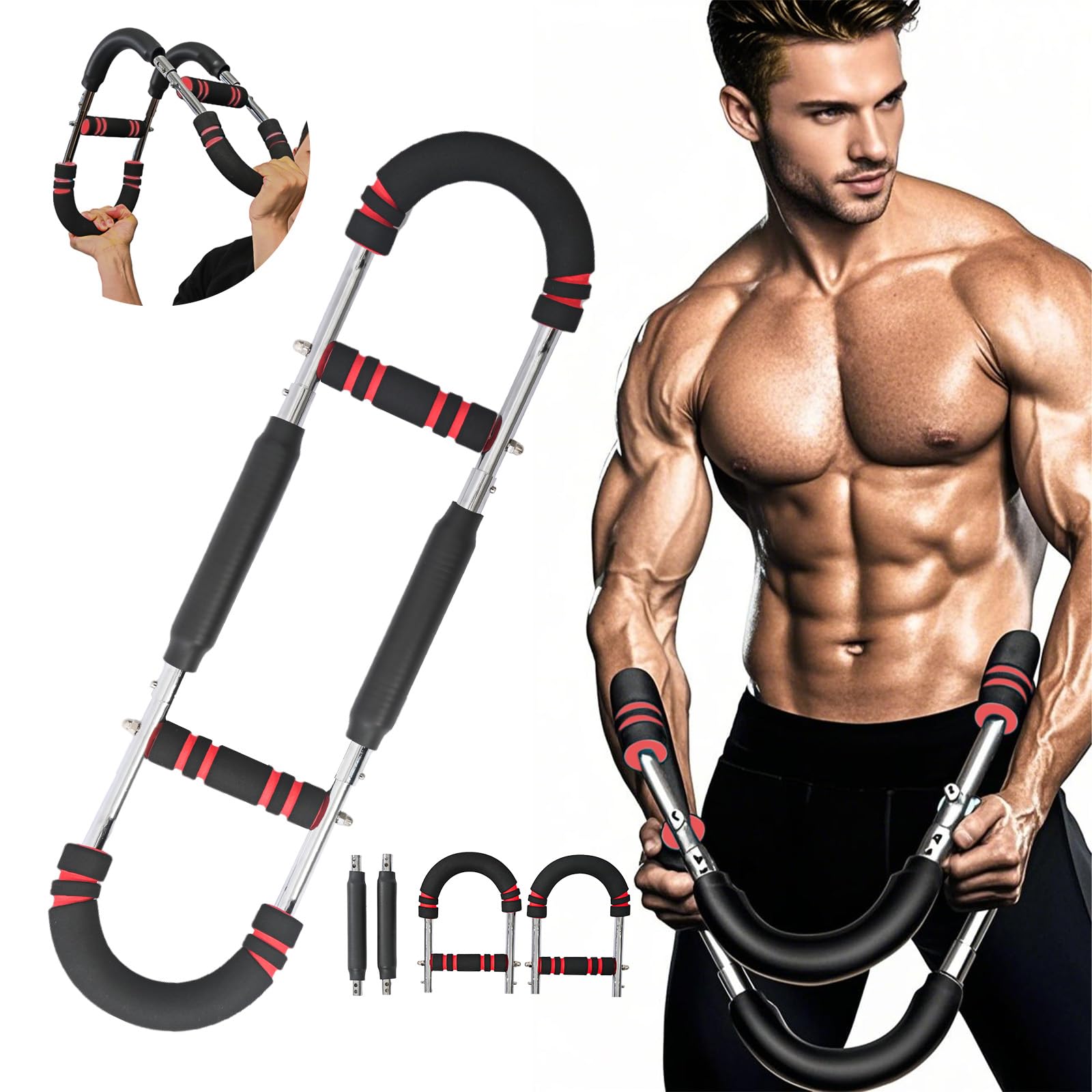 Twister Arm Trainer Arm Shoulder Chest Workout Equipment 45-90lb Adjustable Strength Trainer Chest Trainer for Men Portable Detachable Home Fitness Equipment