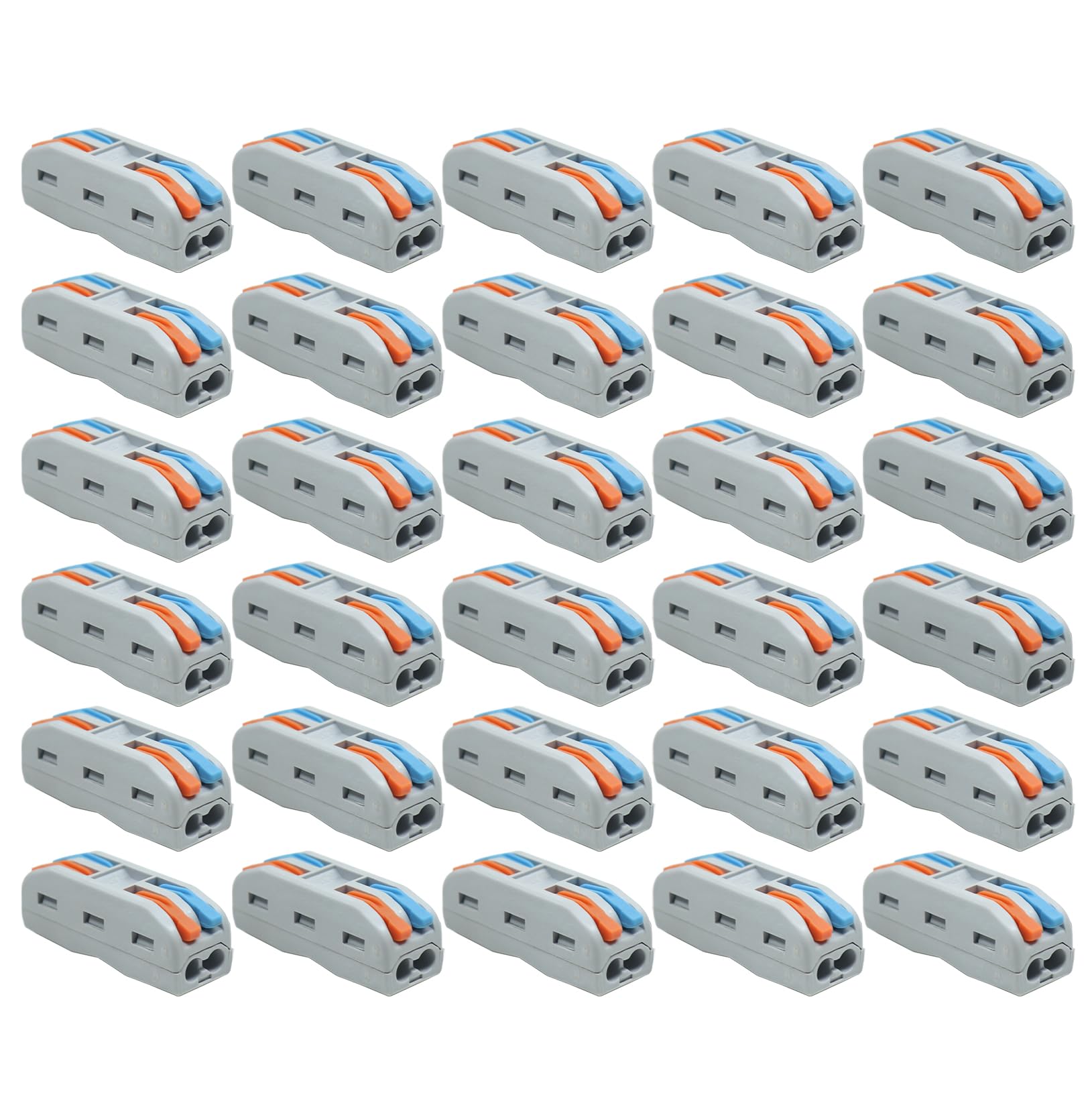Electronic Spices 32A 250V 2 to 2 inline Wire 12AWG Terminal Block Splicing Lever Wire Connector (Pack of 50)-image-47