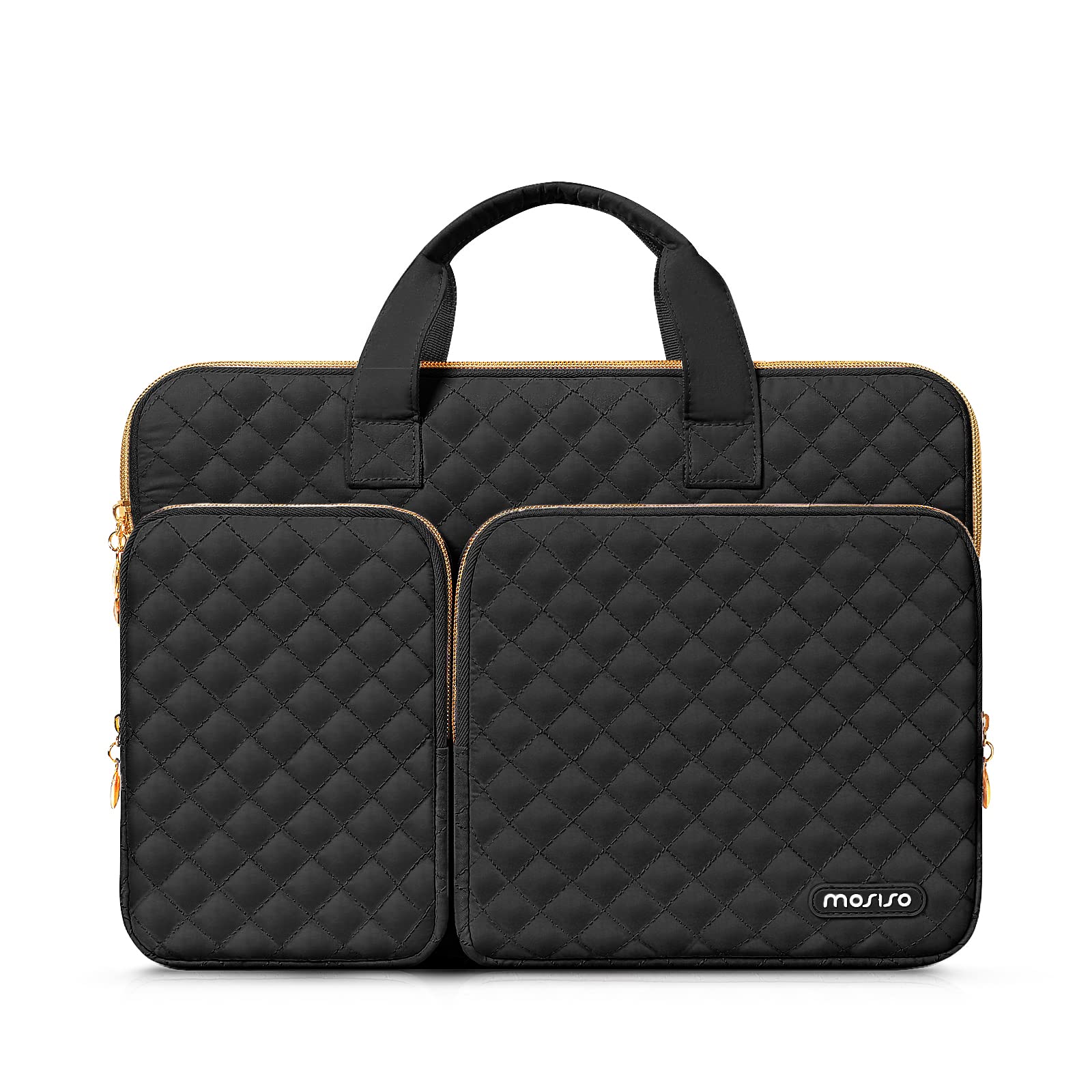 MOSISO Borsa PC Portatile Per MacBook Air/Pro 13-14 Pollici - 4 Tasche Con Cerniera, Maniglia E Cintura Trolley, Nero - Foto 5