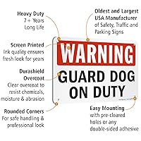 Vista 4 de SmartSign - S-2430-AL-10 Advertencia - Señal de guardia de servicio 7 "x 10" Aluminio Negro/Rojo sobre Blanco